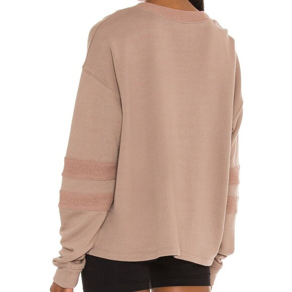 Year of Ours Tan Boxy Long Sleeve Varsity Sweater S - Picture 2 of 5